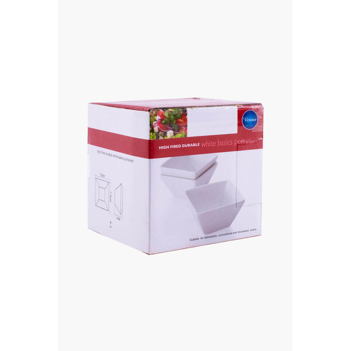 Porcelain 3pc Sq Bowl Set 7.5cm