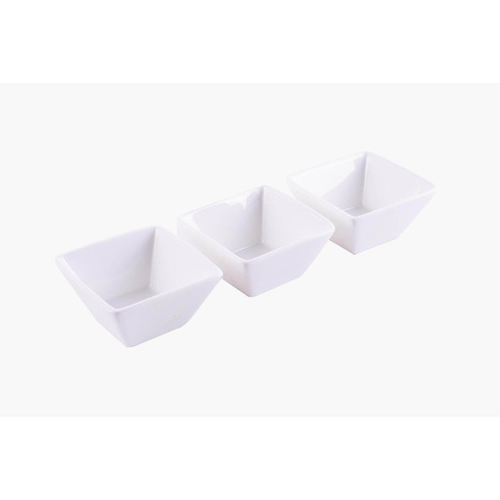Porcelain 3pc Sq Bowl Set 7.5cm