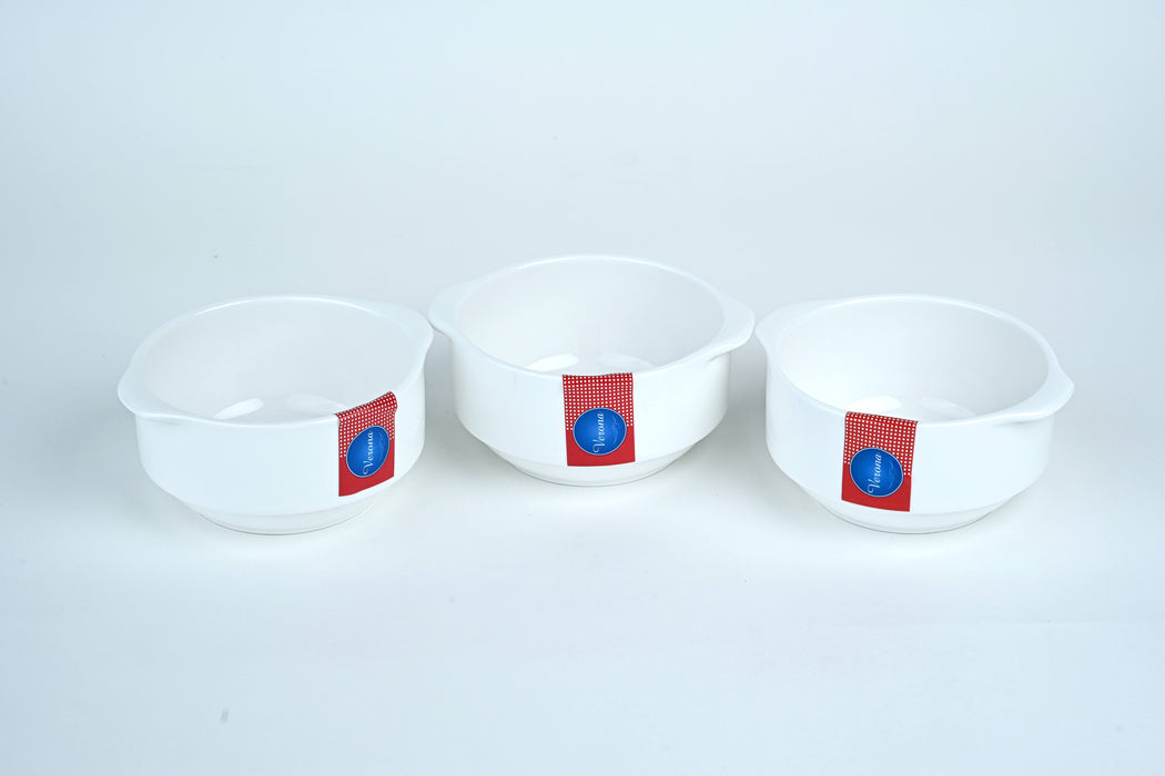 Porcelain 3pc Bowl With Handle Set 17.5cm