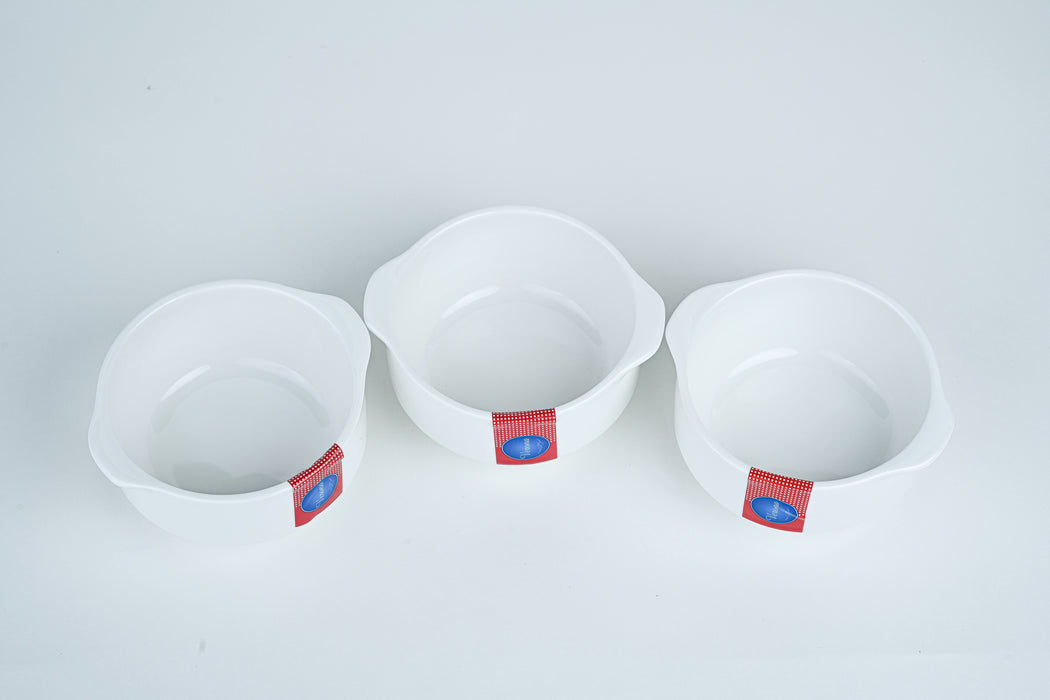 Porcelain 3pc Bowl With Handle Set 12.5cm