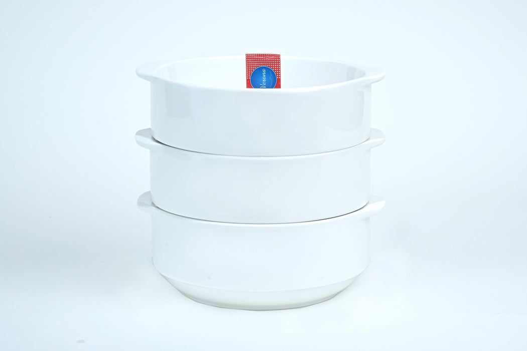 Porcelain 3pc Bowl With Handle Set 12.5cm