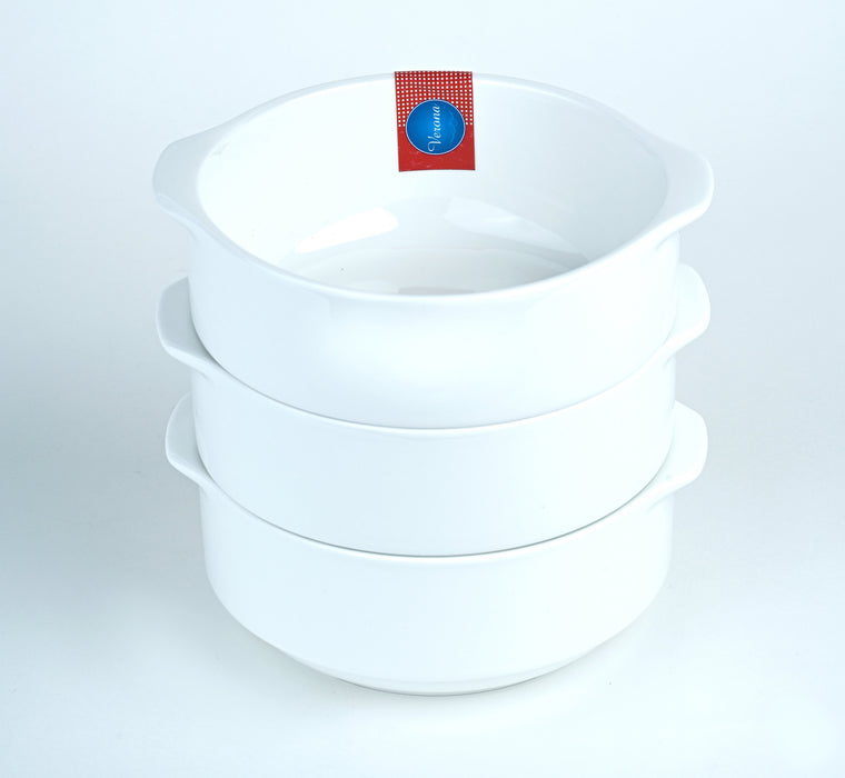 Porcelain 3pc Bowl With Handle Set 17.5cm