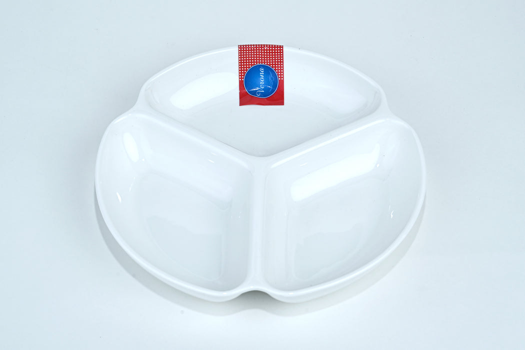 Porcelain Divided Plate 6.75 Inch