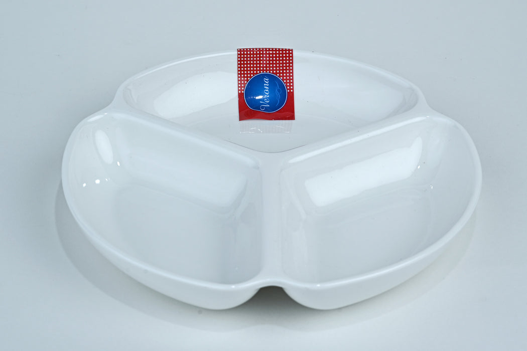 Porcelain Divided Plate 6.75 Inch