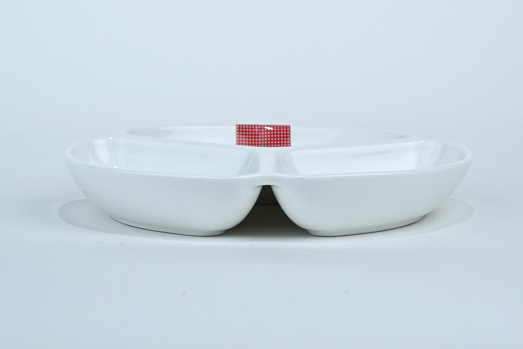 Porcelain Divided Plate 6.75 Inch