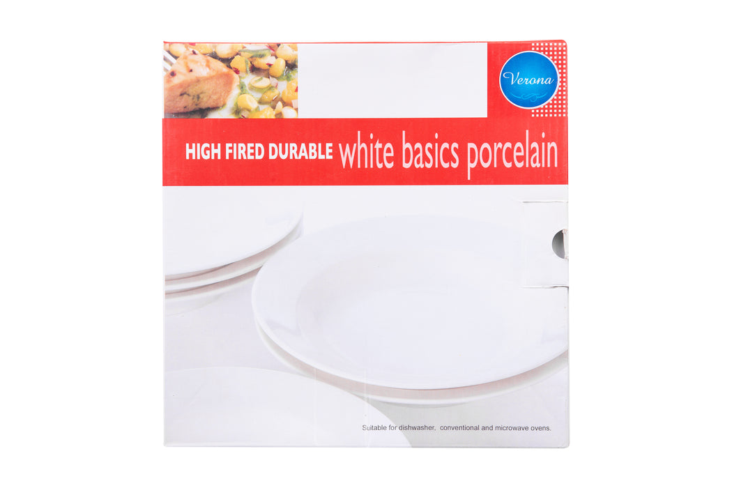 Porcelain 6pc White Soup Plate Set 23cm