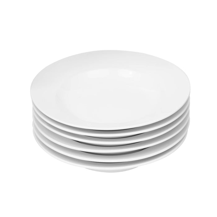 Porcelain 6pc White Soup Plate Set 23cm