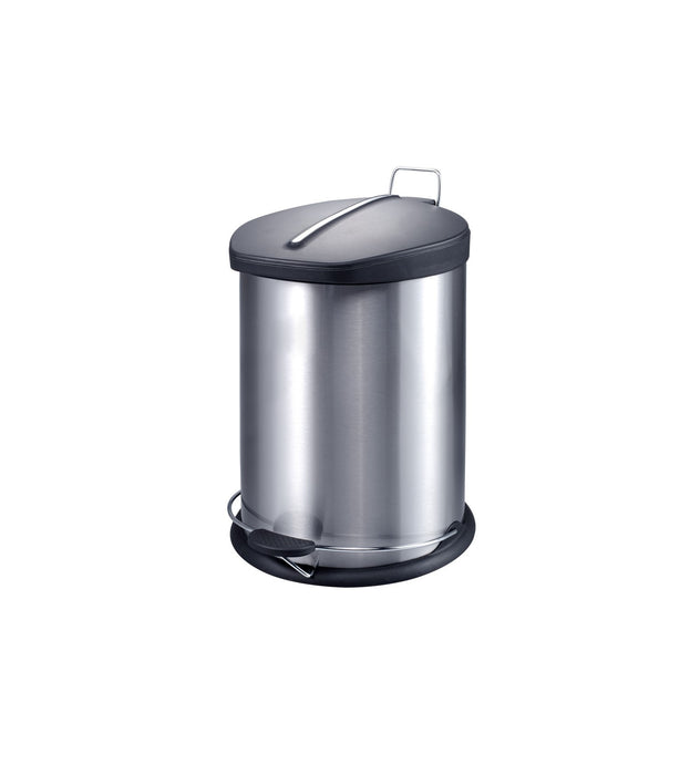 Stainless Steel Step Bin 12liter With Black Plastic Lid