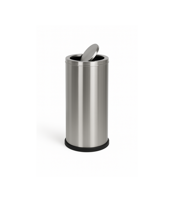 Stainless Steel Garbage Bin With Swing Lid 30L