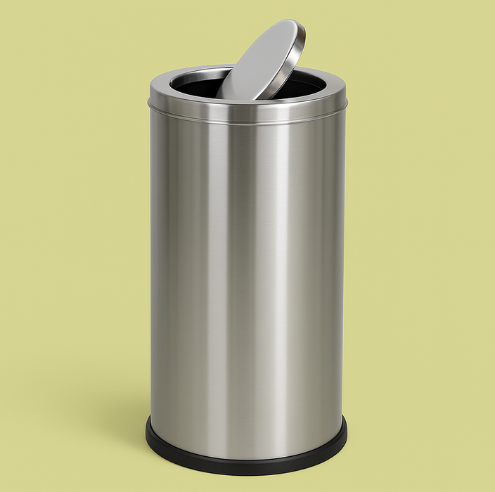 Stainless Steel Garbage Bin With Swing Lid 30L