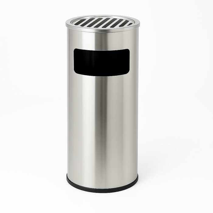 Stainless Steel Garbage Bin With Ashtray 17L