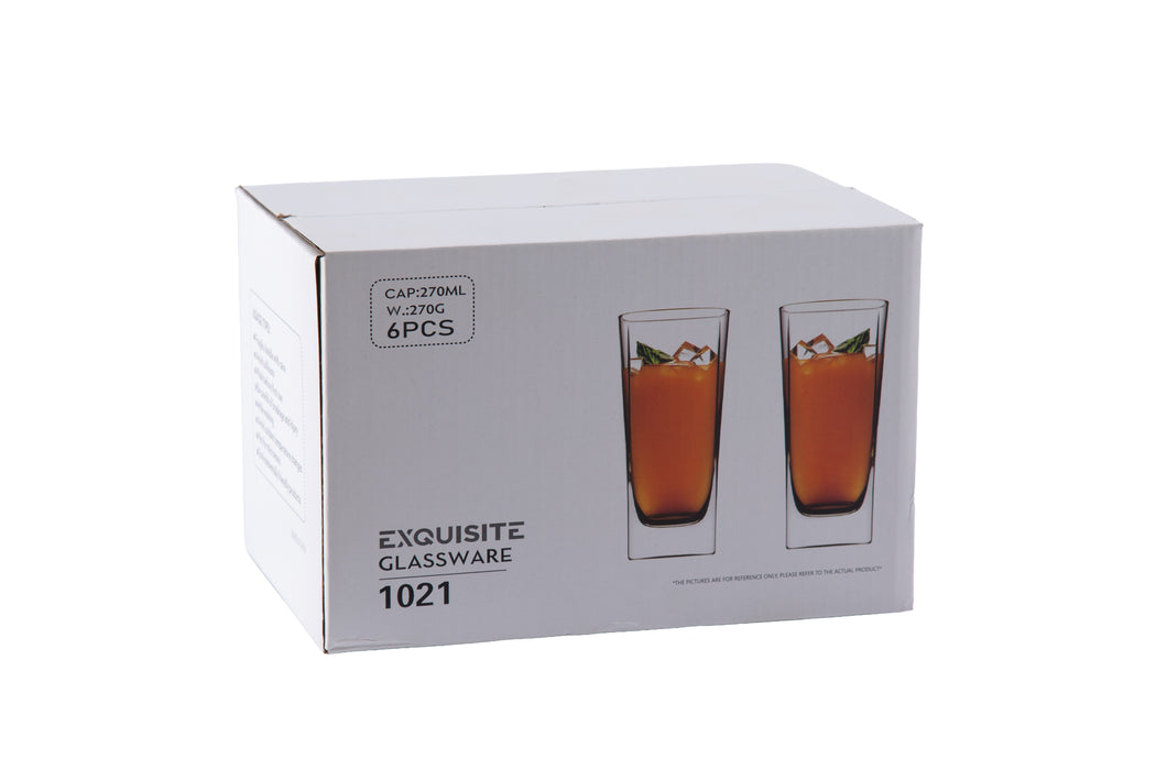 Exquisite Square 6pc Glass Tumbler Set 27cl
