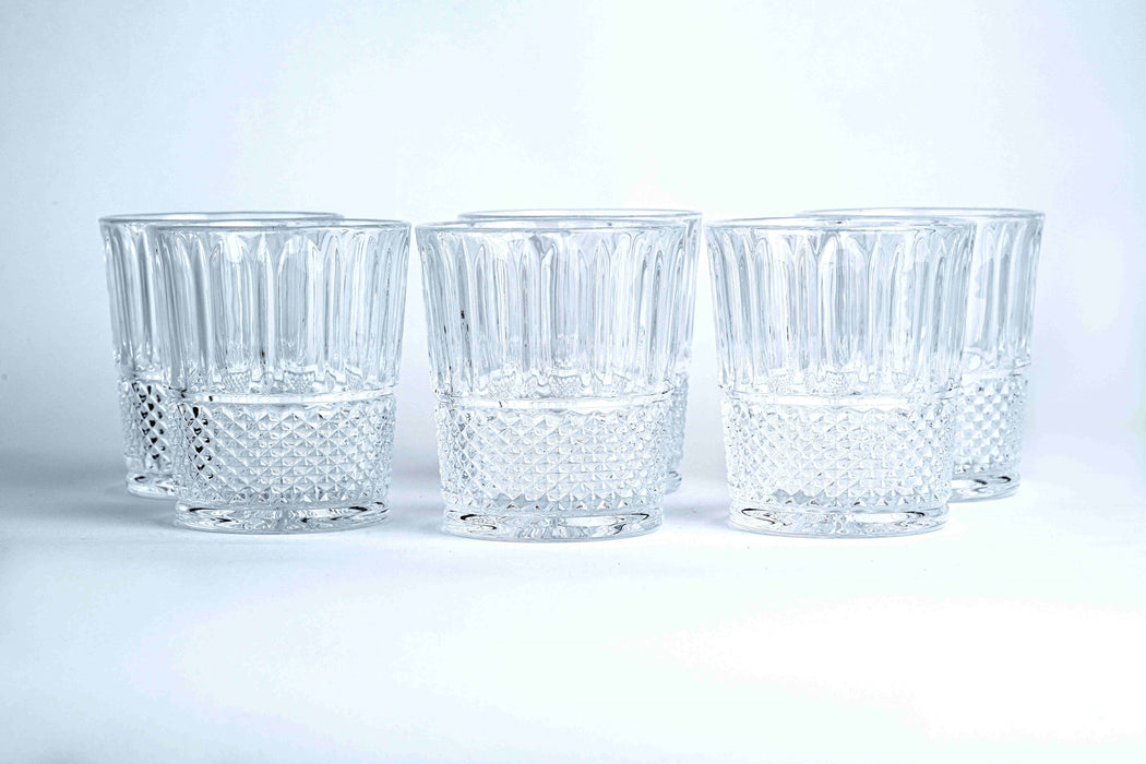 Diamond 6pc Glass O/F Tumbler Set 32cl