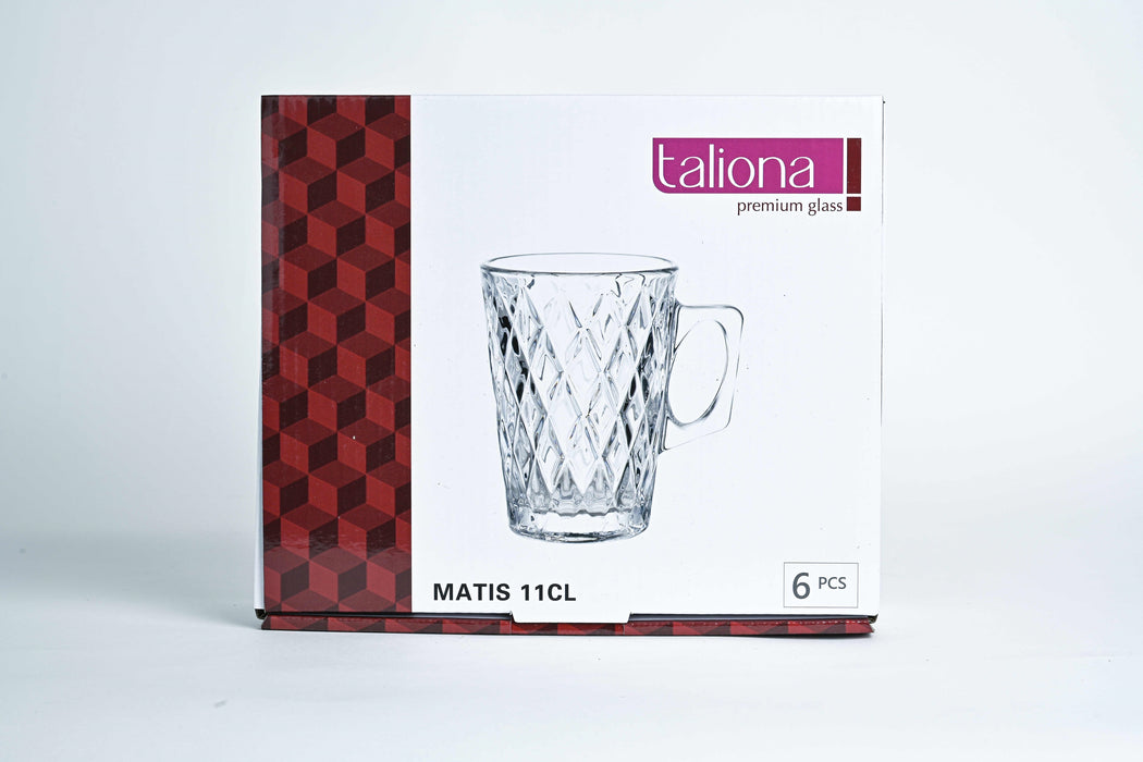 Matis 6pc Glass Tea Cup Set 11cl