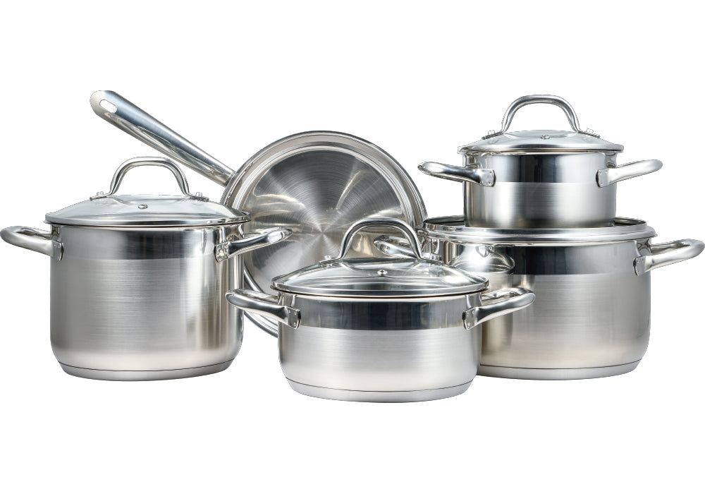 Gourmet Stainless Steel 9pcs Cookware Set With Induction Bottom