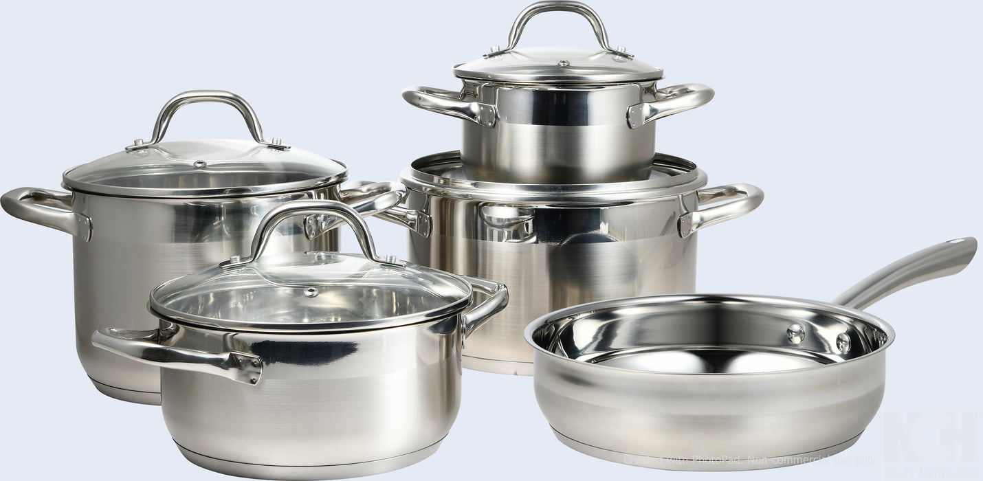 Gourmet Stainless Steel 9pcs Cookware Set With Induction Bottom