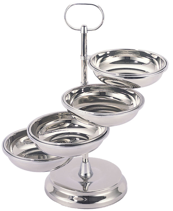 Stainless Steel 4 Stage Snack Stand Height 29cm Dia 12cm