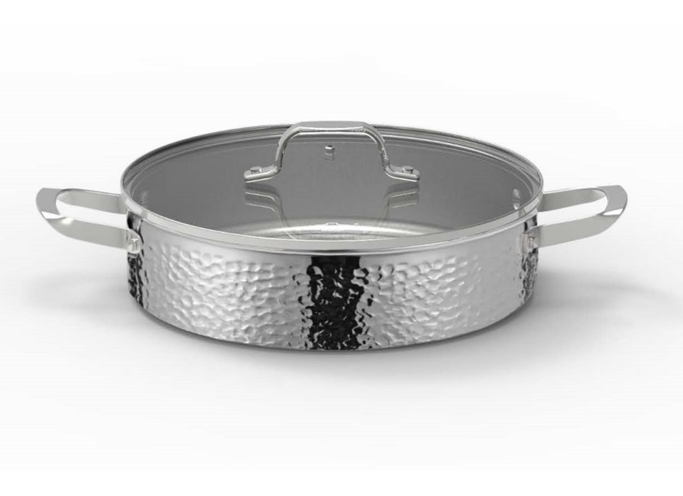 Hammered Tri-Ply Shallow Casserole 32cm