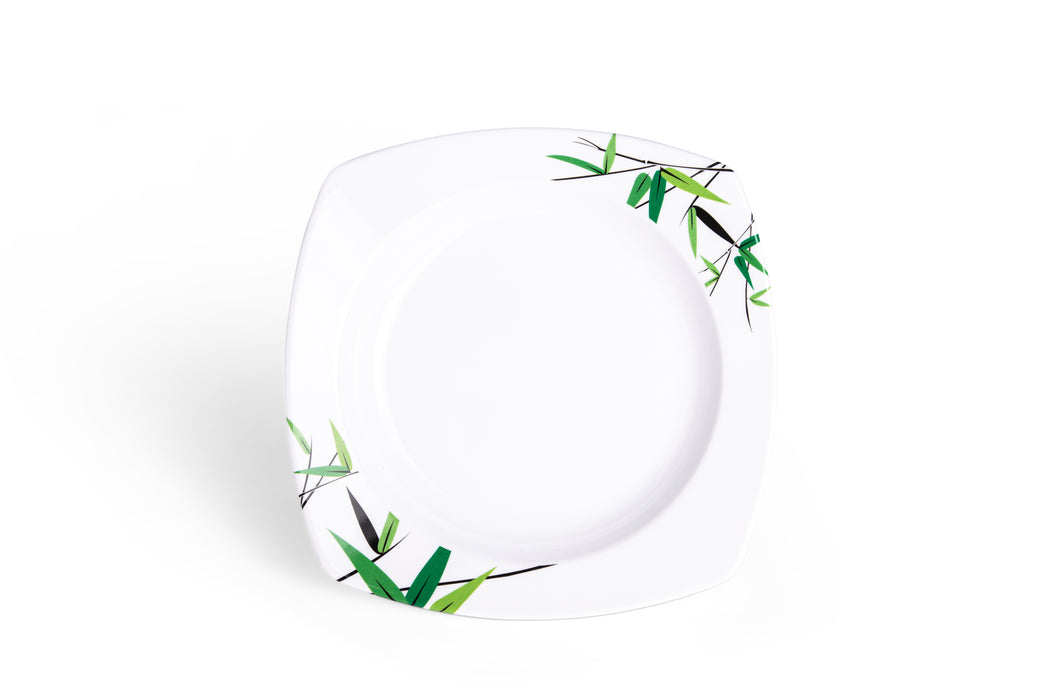 Green Bamboo Melamine Square Soup Plate 20cm