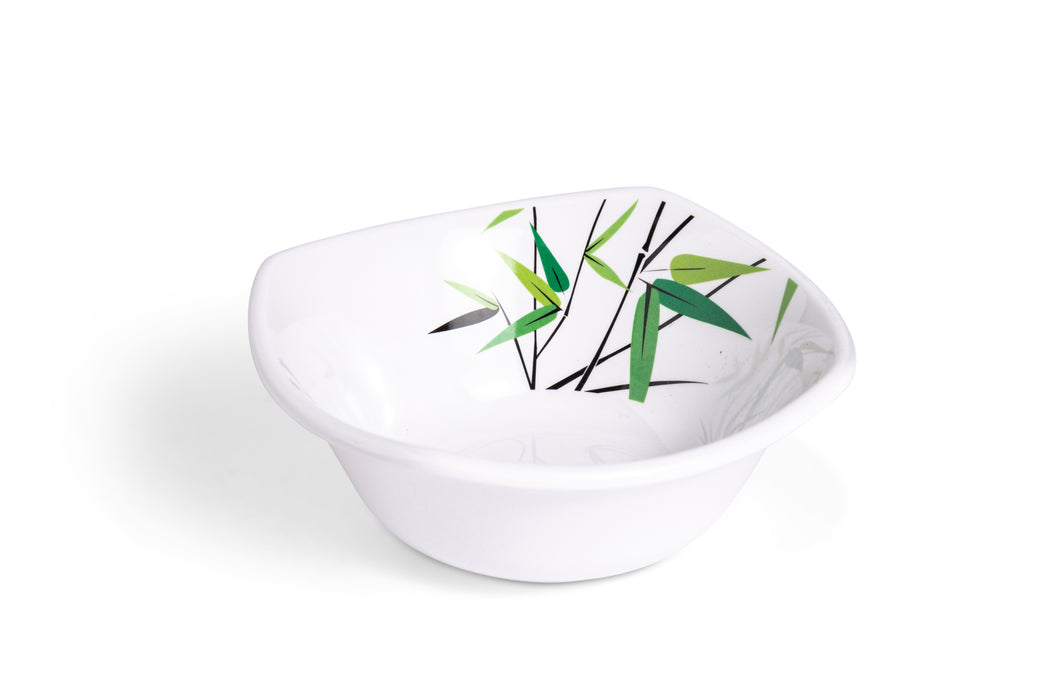 Green Bamboo Melamine Square Bowl 15cm
