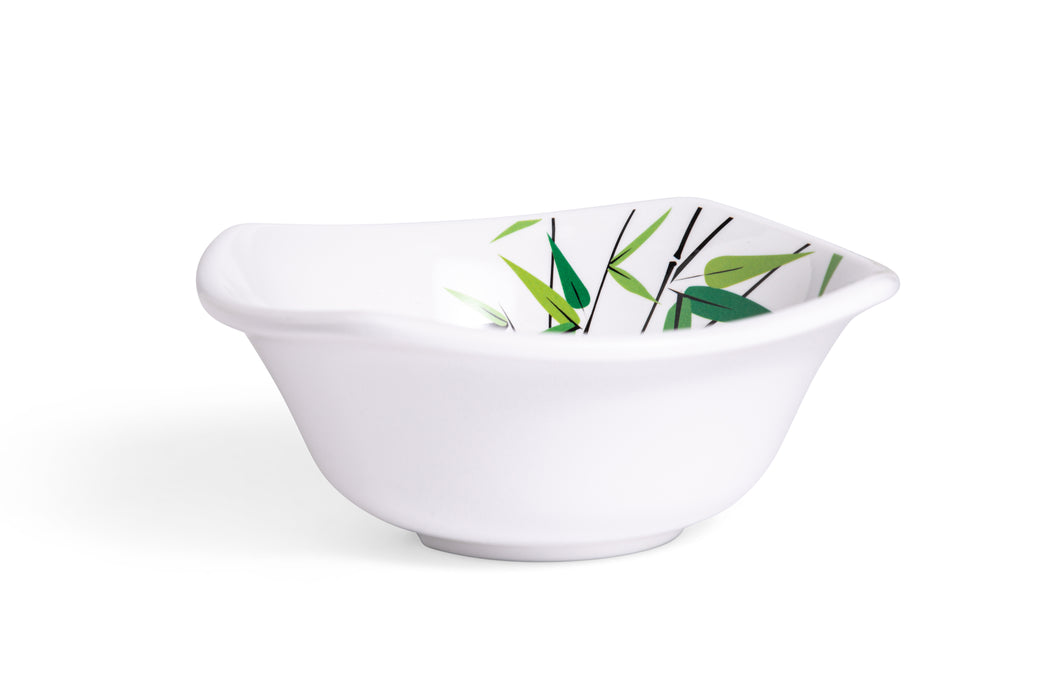 Green Bamboo Melamine Square Bowl 15cm