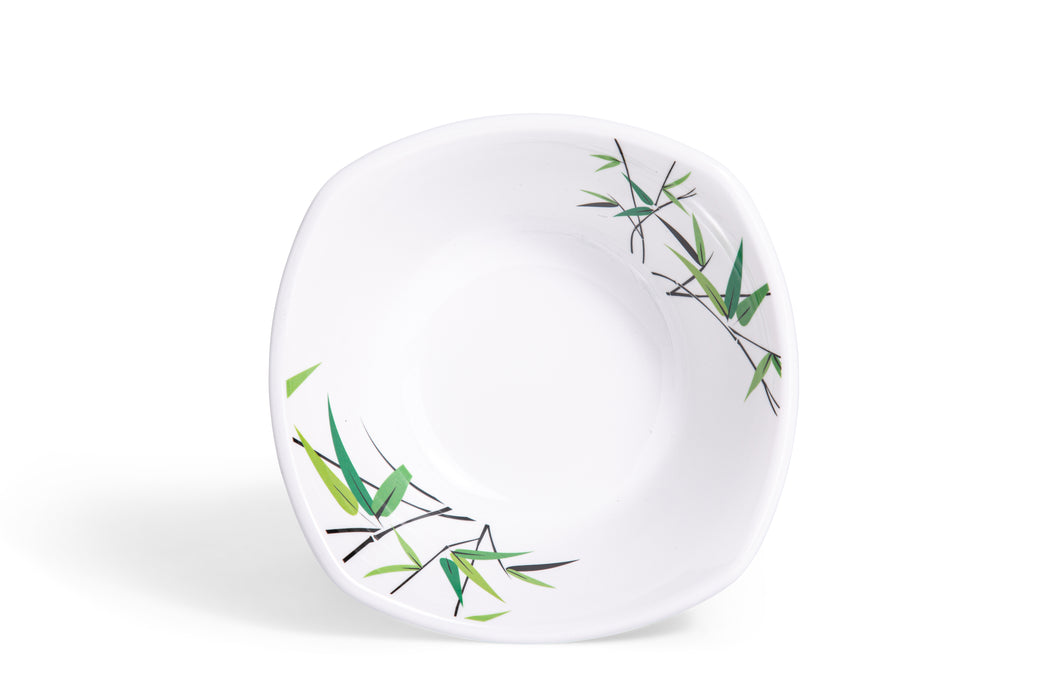 Green Bamboo Melamine Square Bowl 15cm