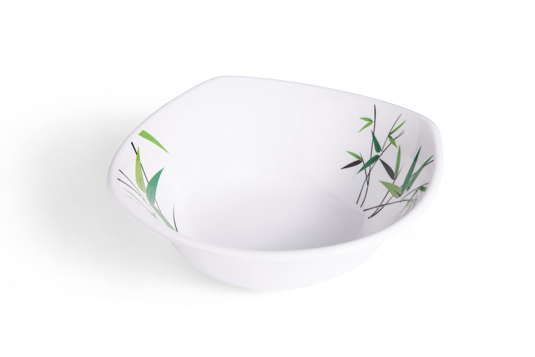 Green Bamboo Melamine Square Bowl 18cm