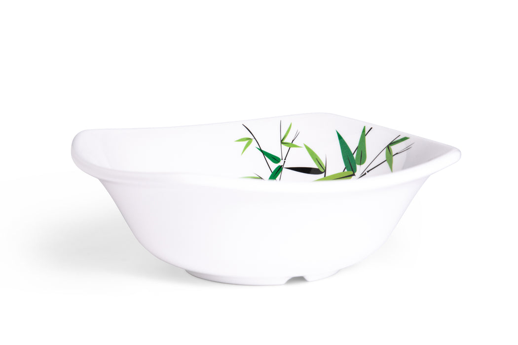 Green Bamboo Melamine Square Bowl 18cm