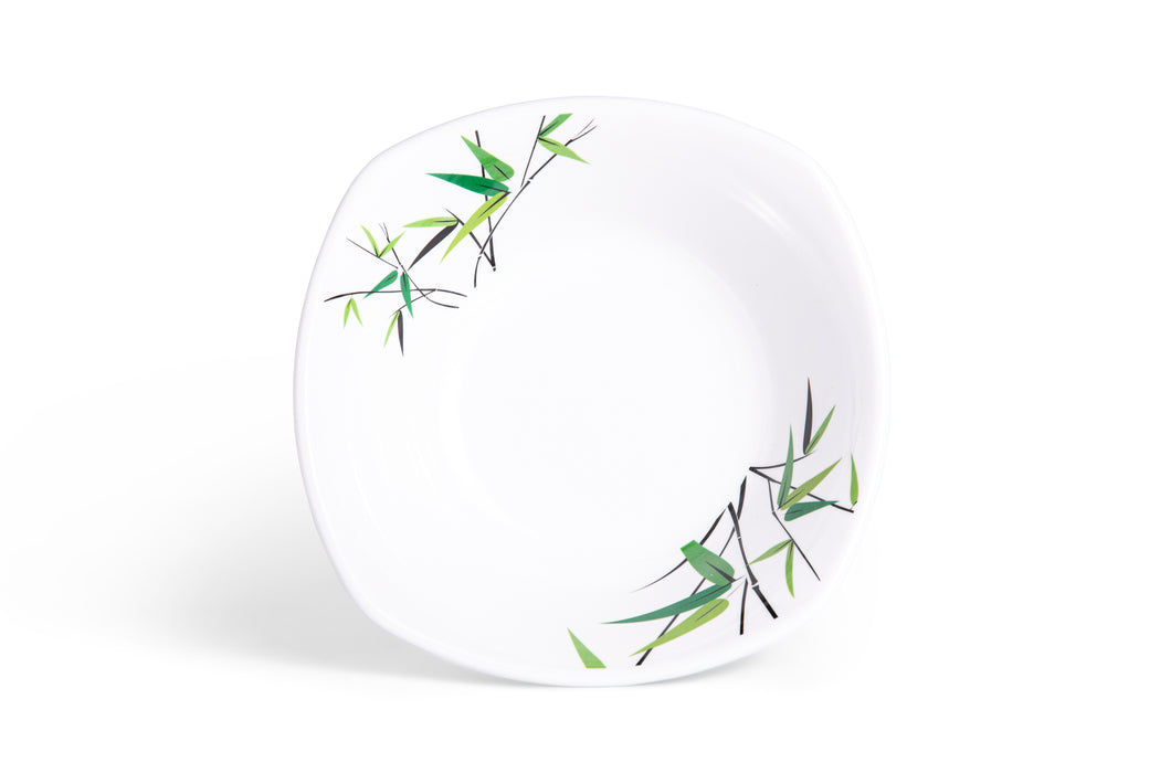 Green Bamboo Melamine Square Bowl 18cm