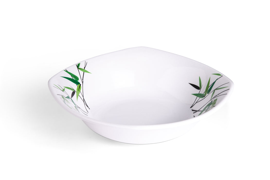 Green Bamboo Melamine Square Salad Bowl 23cm