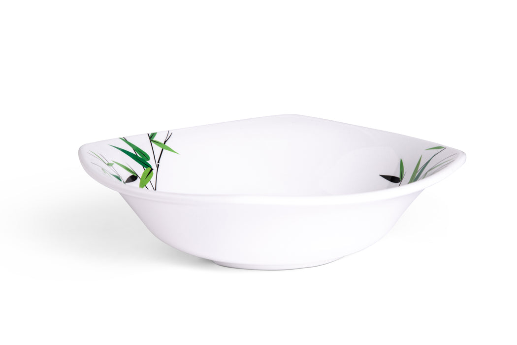 Green Bamboo Melamine Square Salad Bowl 23cm
