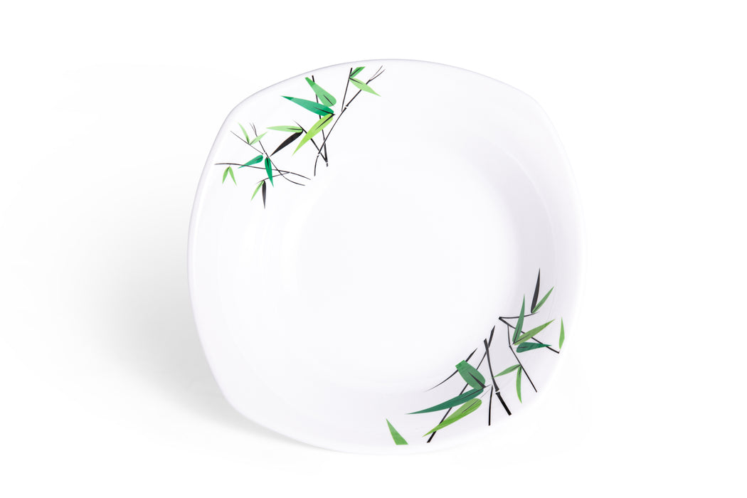 Green Bamboo Melamine Square Salad Bowl 23cm