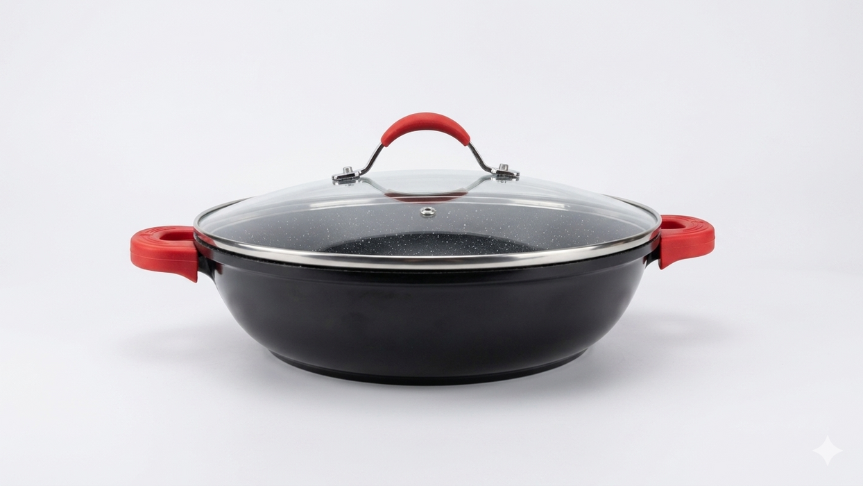Novum+ Cast Aluminum Shallow Pot With Lid 36x7.5cm With Induction Bottom
