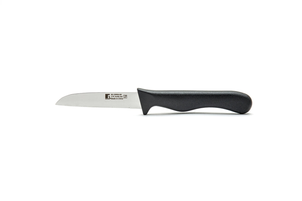 Ocasa Stainless Steel 2pc Fruit Knife Set Black Serrated Blade