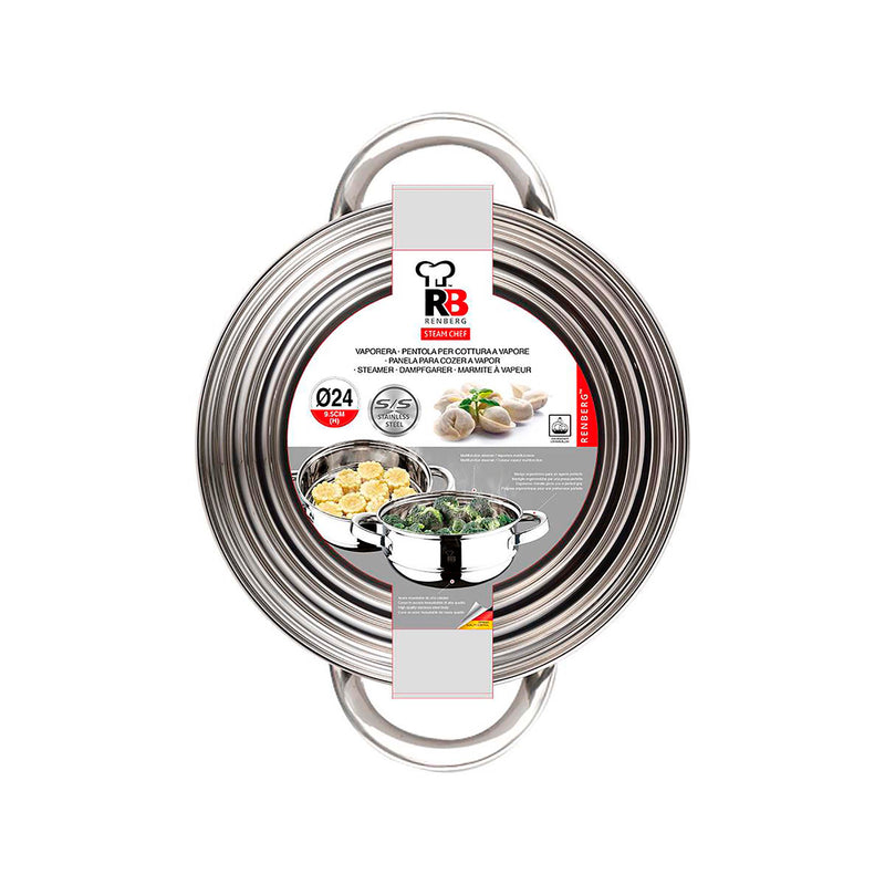 RENBERG STEAM CHEF STAINLESS STAINLESS STEEL STEAMER 24.X9.5 CM