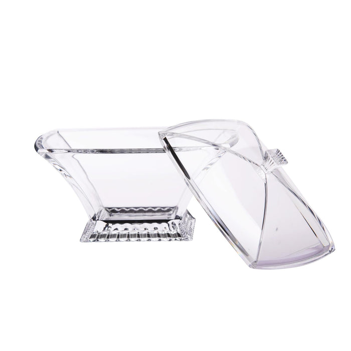 Acrylic Rectangle Medium Candy Bowl With Lid 26cl