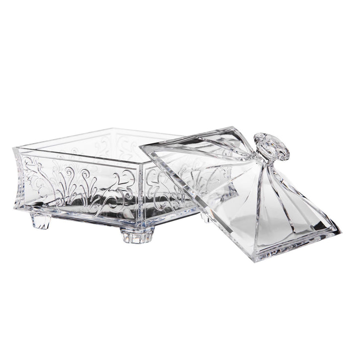 Acrylic Fudge Shape Candy Bowl With Lid