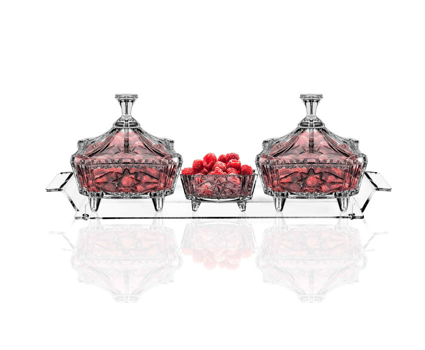 Acrylic Tray With 3 Candy Dish