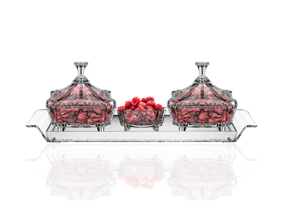 Acrylic Tray With 3 Candy Dish