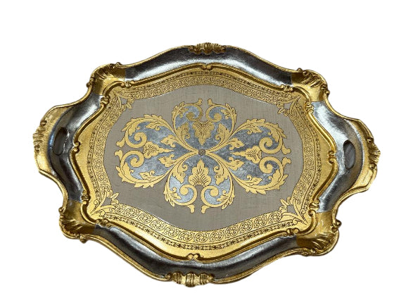 SEZZATINI BRANCACCI OVAL WOODEN TRAY WITH HANDLE 40X52CM, VL-215-5-3316