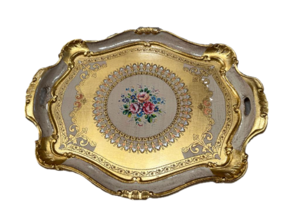 SEZZATINI CAPPIARDI OVAL WOODEN TRAY WITH HANDLE 45X57CM, VL-215-6-3691