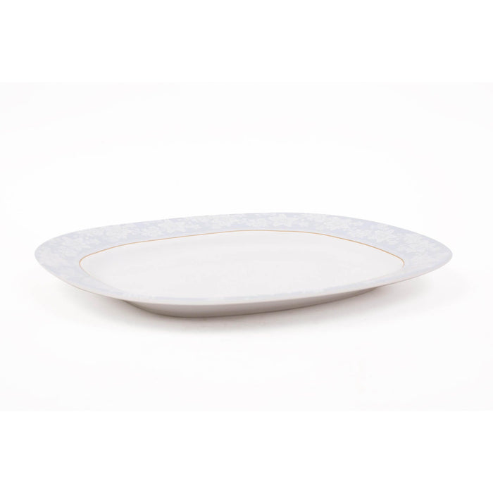 Pebble Flower Melamine Oval Plate 14 Inch