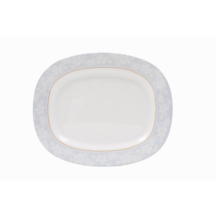 Pebble Flower Melamine Oval Plate 12 Inch