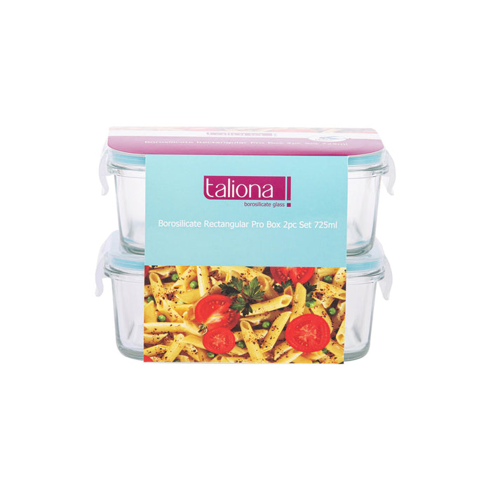 Boro Pro Borosilicate Rectangle Storage Box 2pc Set 72.5cl