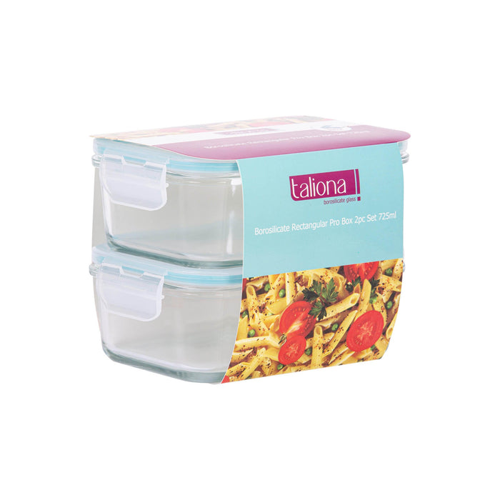 Boro Pro Borosilicate Rectangle Storage Box 2pc Set 72.5cl