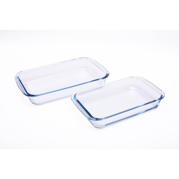 Rectangle Glass Bakeware 2pc Set 1l & 1.6l