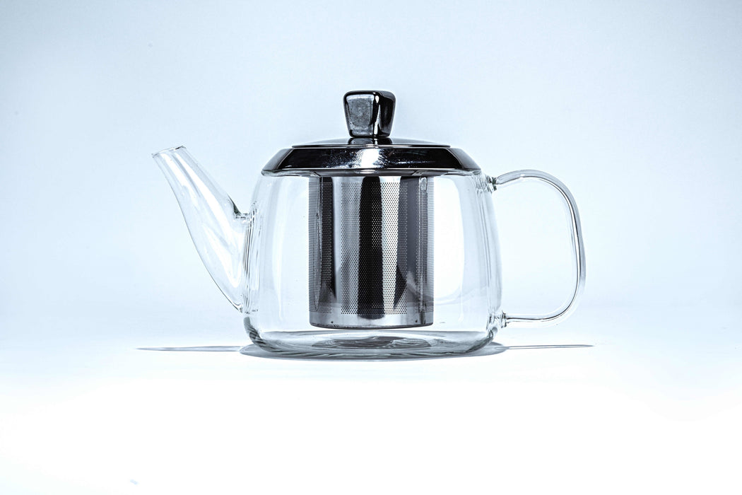 Lux Glass Tea Pot With Stainless Steel Filter & Lid 1200ml