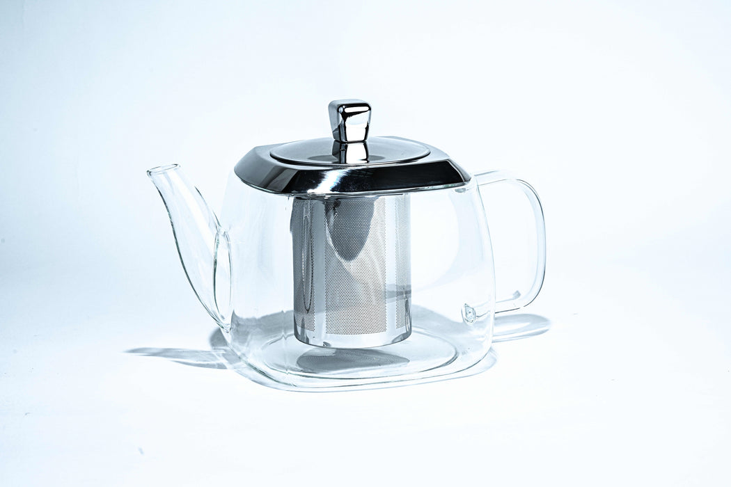 Lux Glass Tea Pot With Stainless Steel Filter & Lid 1200ml