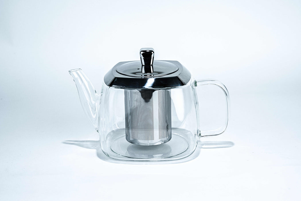 Lux Glass Tea Pot With Stainless Steel Filter & Lid 1200ml