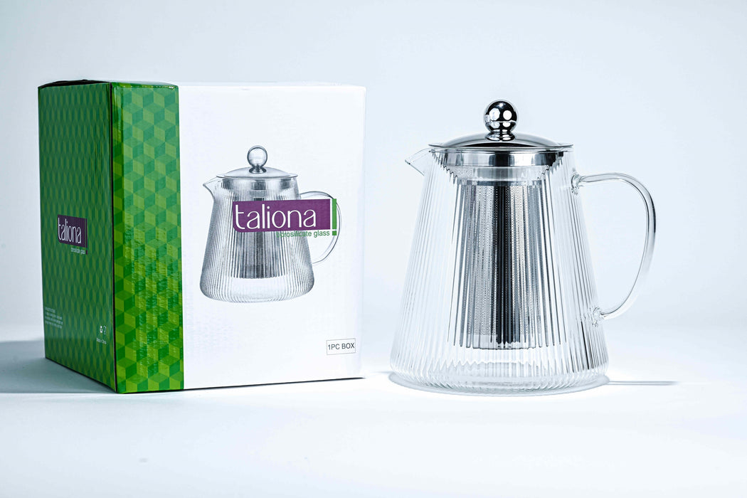 Volcano Glass Tea Pot With Stainless Steel Filter & Lid 800ml